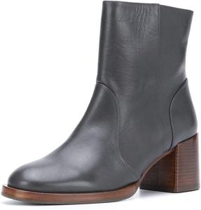 Женские ботильоны XYD в ретро стиле с массивным средним каблуком, круглым носком, молнией сбоку, вестерн-стиле, удобные обувь, Grey