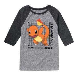 Футболка реглан для мальчиков 8–20 лет с изображением Покемона Чармандера Licensed Character