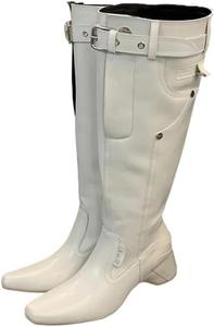 Женские ботфорты на танкетке с пряжкой, модные длинные ботильоны, уличная зимняя элегантная обувь Generic, Apricot