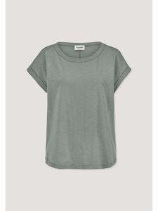 Футболка Hessnatur Light Slub свободного кроя, изготовленная из чистого органического хлопка, матового зеленого цвета