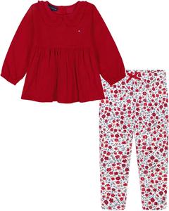 Комплект из 2 предметов: туника и леггинсы для девочек от Tommy Hilfiger, Jester Red/Grecian Clay Print