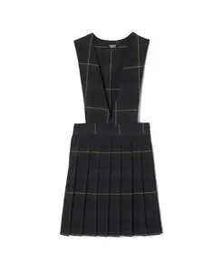 Платье-сарафан с V-образным вырезом и плиссированной клеткой Big Girls French Toast, зеленый