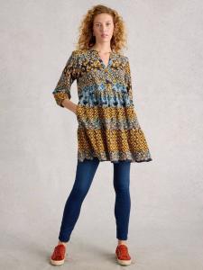 Платье-туника Marta с абстрактным геометрическим принтом White Stuff, Chartreuse