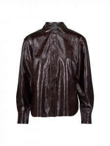 Блузка-рубашка из искусственной кожи с планкой на пуговицах в стиле палаццо Zero
