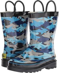Детские водонепроницаемые резиновые сапоги Western Chief с принтом и удобными ручками для надевания, Shark Chomp