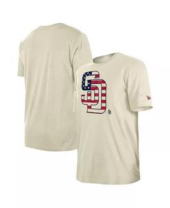Мужская кремовая футболка San Diego Padres с флагом 4 июля New Era, бежевый