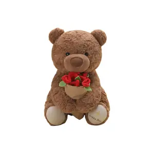Плюшевый медведь с магнитным букетом роз, бесшумная кукла, высота 30см/40см Bitter purchase