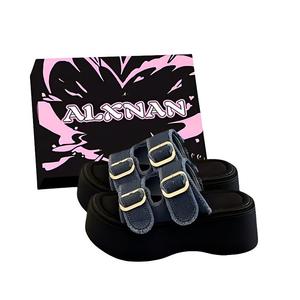 Женские тапочки-слайды с защитой от запаха Alxnan, Denim