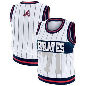 Женский белый спортивный топ Atlanta Braves Wear By Erin Andrews