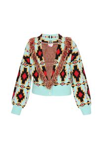 Вязаный кардиган IZIA, бирюзовый