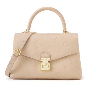 ELLE Сумка из натуральной кожи коровы Top Grain для женщин, темно-серый/абрикос