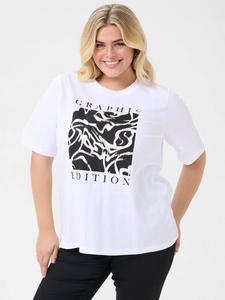 Футболка KCviva с круглым вырезом и принтом из хлопка KAFFE Curve