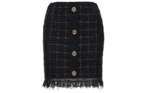 Плетеная мини-юбка с бахромой girino PINKO, черный