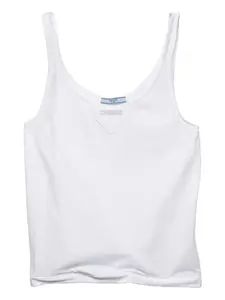 Топ с логотипом Prada, белый