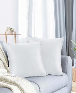 Элегантные бархатные декоративные подушки со съемными чехлами, комплект из 2 штук, 60 см x 60 см Nestl, White