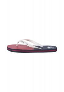 Пляжные сандалии унисекс с дизайном этикетки POLO SYLT, цвет Dark Blue Dark Red