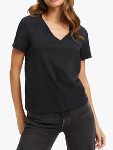 Однотонная футболка Heritage с V-образным вырезом Good American, черный