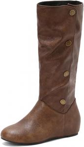 Женские винтажные сапоги LYYSKY на танкетке для осени и зимы с плоской подошвой. Пожалуйста, смотрите таблицу размеров и описание товара. Размеры: US4-US17 / EU34-EU50, Brown(Pu)