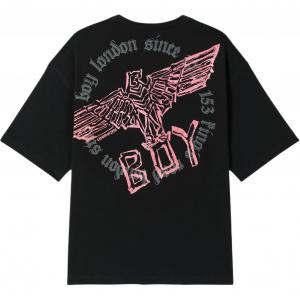 Футболка унисекс черная Boy London, розовая