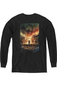 Футболка с длинным рукавом для подростков "Хоббит: Смауг" с постером Gildan, черный