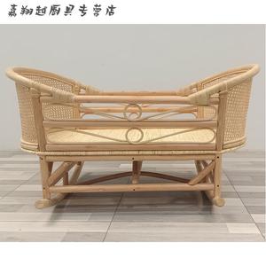 Fantasy Традиционная колыбель из массива дерева для новорожденных, большая, цвет original, без матраса, с москитной сеткой и охлаждающим ковриком