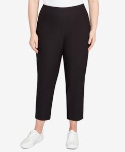 Укороченные брюки большого размера из гладкого шелковистого трикотажа Ruby Rd, Black