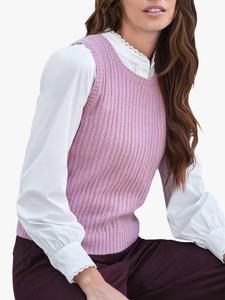 Сшитый из богатой шерсти джемпер без рукавов Pure Collection, цвет Dusky Pink