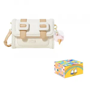 Miffy Плюшевая меховая сумка Кембридж через плечо на ремне обычная женская розовая синяя хаки бежевая, Ecru