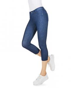 Женские джинсовые капри на молнии из смеси хлопка, джинсовые леггинсы MeMoi, синий