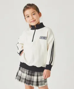 Пуловер с флисовой подкладкой и застежкой-молнией до середины груди Ever Closet, цвет White