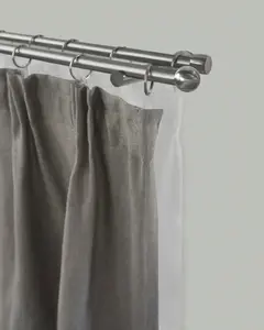 Карниз для штор GARESA "BALL", 2 направляющие, желаемая длина, комплект для штор, выдвижной, шар, имитация нержавеющей стали, с кольцами 480 см, Ø16мм, цвет edelstahlfarben