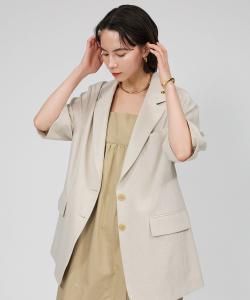 Жакет 2B, похожый на лён Babylone, цвет Beige 55