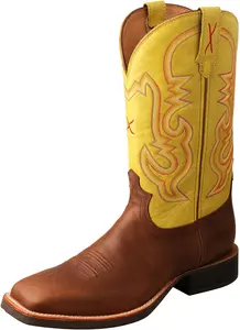 Ковбойские сапоги Twisted X Men's Ruff Stock Western с широким квадратным носком - Mrs0067, светло-коричневый