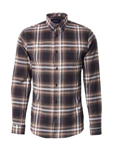 Рубашка на пуговицах классического кроя Lindbergh, коричневый/темно-коричневый