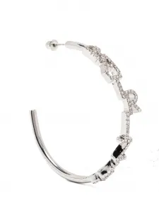 Серьги-кольца, украшенные кристаллами Patrizia Pepe, серебряный