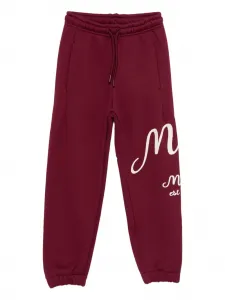 Хлопковые спортивные брюки с логотипом MSGM Kids, красный