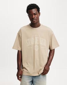 Футболка с графическим принтом Cotton:On Box fit серого цвета