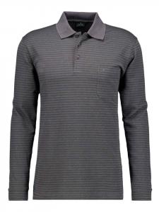 Ragman Рубашка-поло с длинными рукавами серого цвета