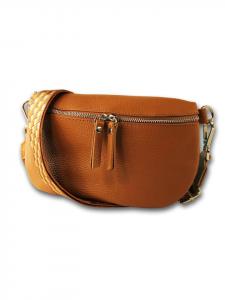 Кожаная поясная сумка Toscanto коричневого, бежевого, разноцветного цвета, примерно 25 см Toscanto