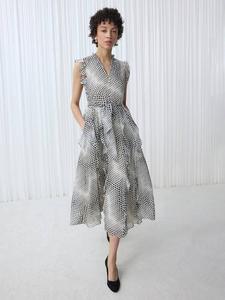 Платье миди Nina в горошек Hobbs, Cream/Black