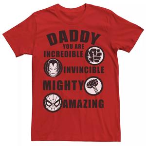 Мужская футболка Daddy You Are Incredible Invincible Mighty Amazing с рисунком Marvel
