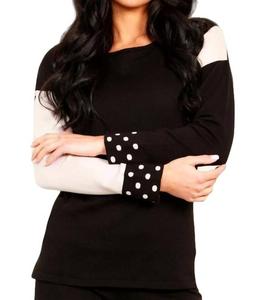 Свитер в горошек черного/каменного цвета Angel Apparel