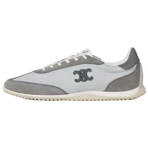 CELINE Racer Triomphe Split Cow Leather Low top Casual Shoes мужские серые