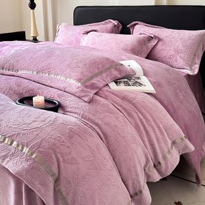 LUOLAI HOME Простыня 180 см с простыней на резинке, пододеяльник 200x230 см, велюр, цвет Huajiao Xingyuan Dou Sha