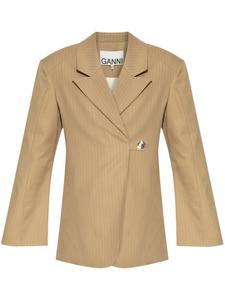 Полосатый блейзер GANNI, нейтральный