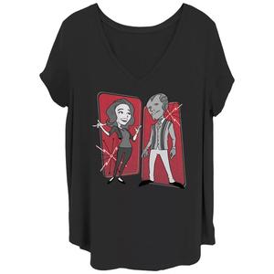 Детская футболка больших размеров с вставками в стиле ретро Marvel WandaVision Licensed Character, черный