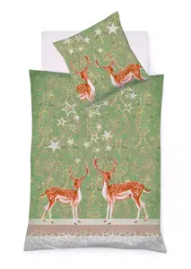 Постельное белье из тонкой фланели, осиновый лес, 155x220 см + 80x80 см Fleuresse