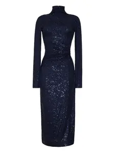 Платье миди Ryan с высоким воротником и пайетками Cara Cara, синий