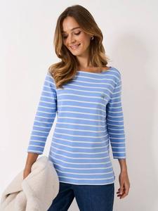 Топ в бретонскую полоску с вышивкой Daisy Crew Clothing, Bright Blue/White