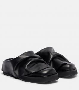 Мини Робин кожаные мюли The Attico, черный